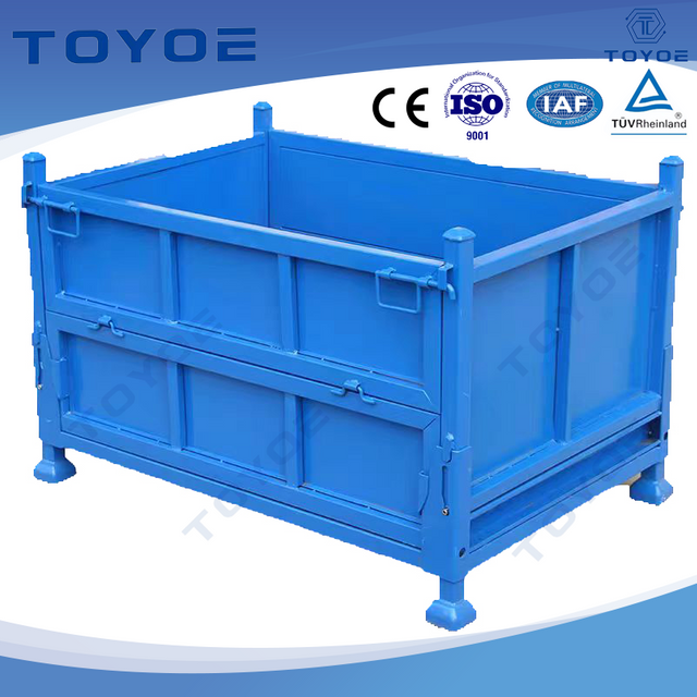 กล่องพาเลทเหล็กพับได้อเนกประสงค์ TOYOE แบบกำหนดเองสำหรับการจัดเก็บและขนส่งหลายอุตสาหกรรม