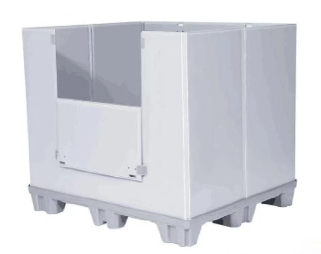 กล่องพาเลทพลาสติกสีเทา