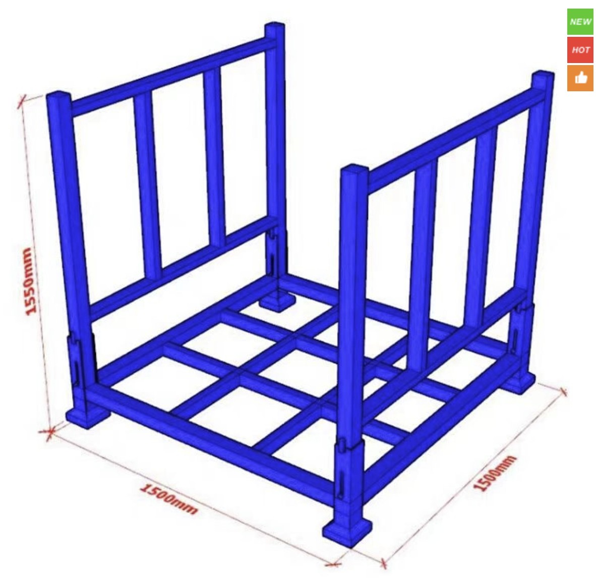 ขนาดของกล่องพาเลทเหล็ก